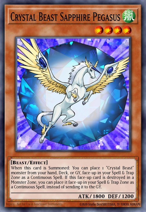 Crystal Beast Sapphire Pegasus DTP1-EN028 card from Duel Terminal - Preview