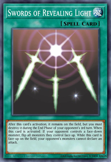 Swords of Revealing Light LOB-101 card from The Legend of Blue Eyes White Dragon